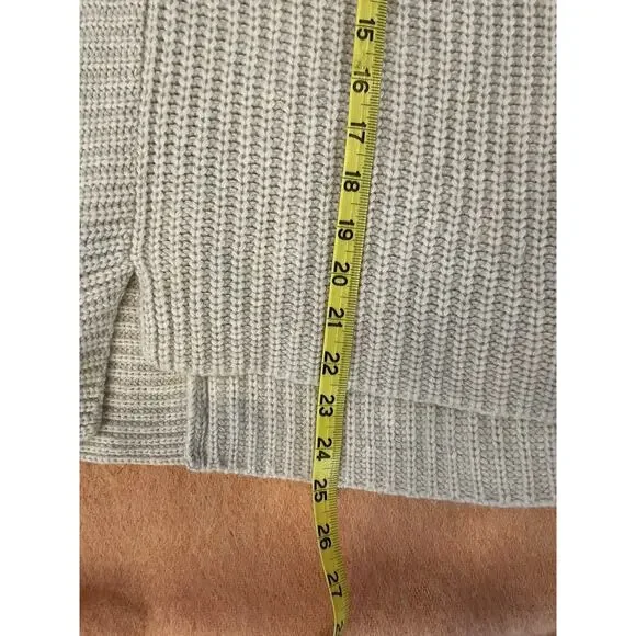 Intermix Wool/Cashmere Cream Pullover Mock Turtleneck Crop Sweater Sz M - Picture 11 of 14